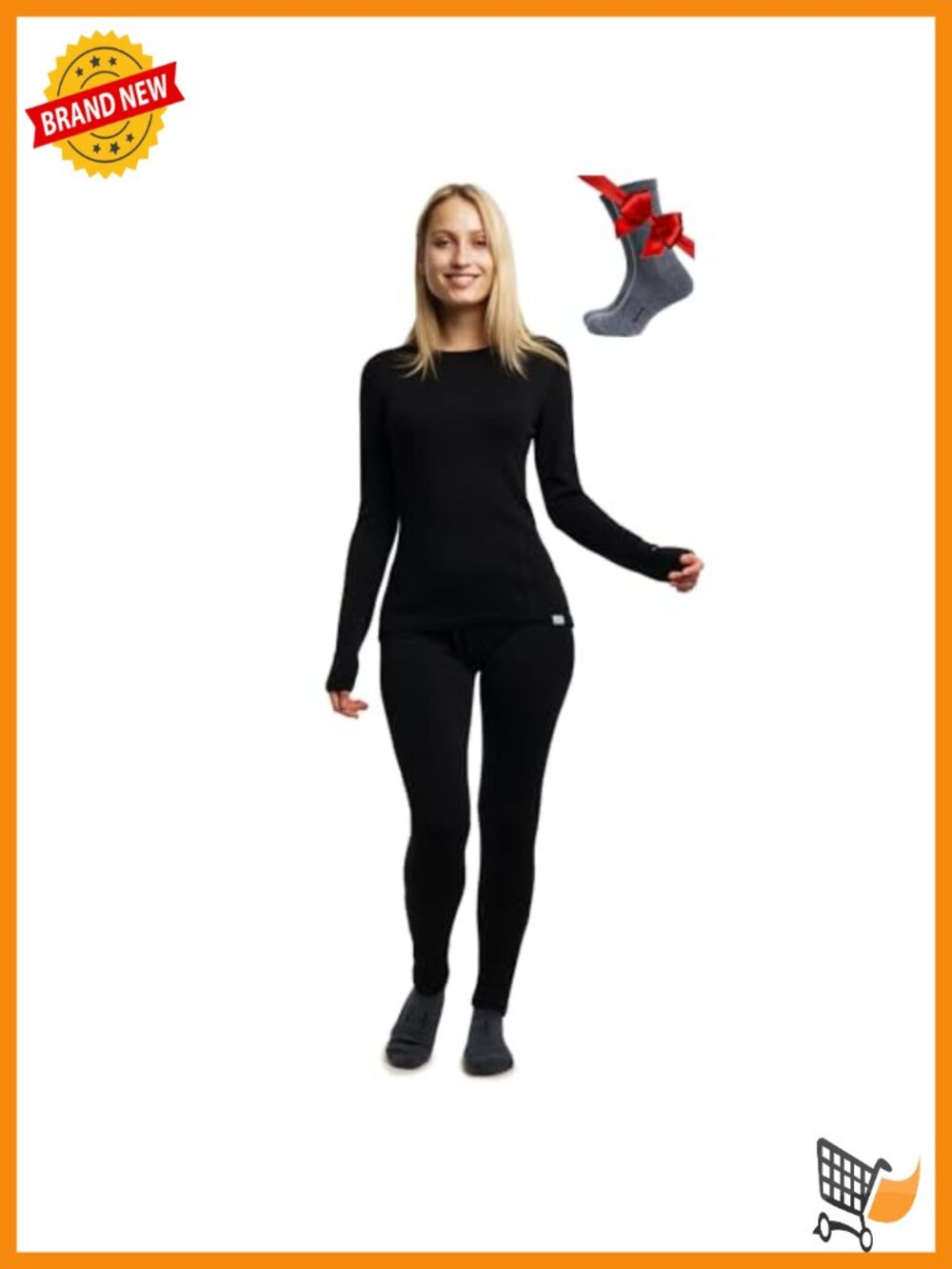100% Merino Wool Base Layer Set Women Thermal Top Bottom Midweight